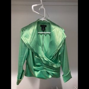 Cachet green silk blouse